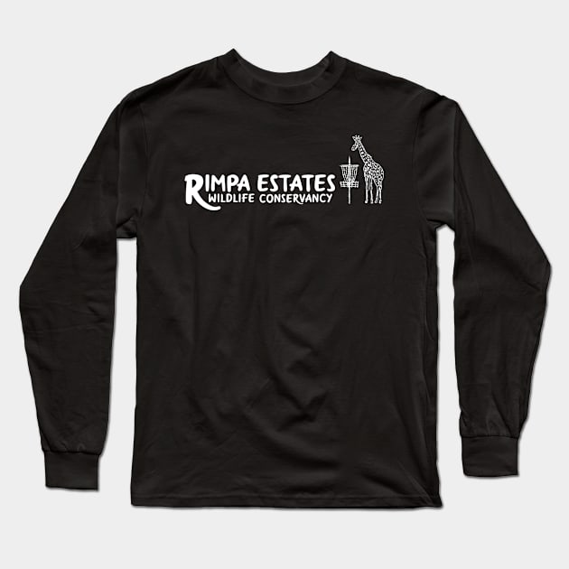 Rimpa Disc Golf, WHITE PRINT Long Sleeve T-Shirt by Uberfy